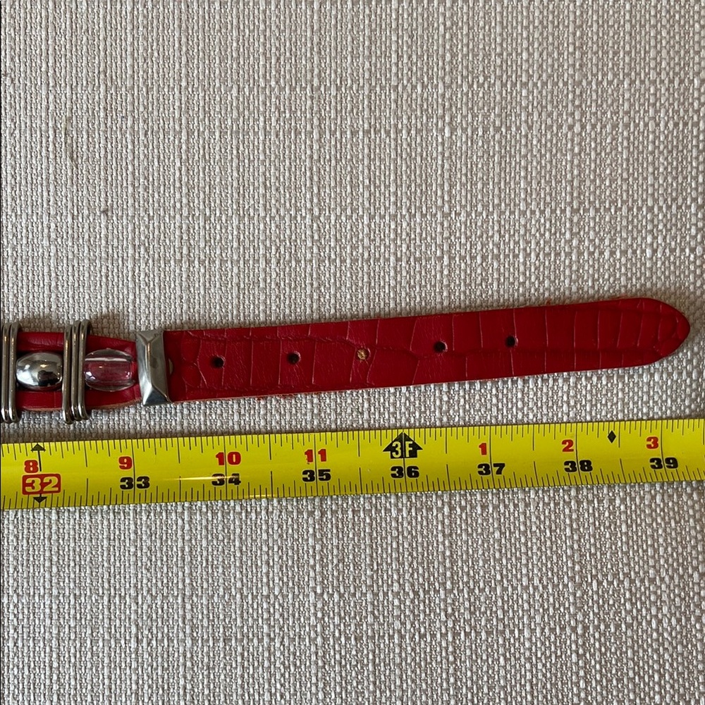 Jose Corel Vitage made in France Stylish Red leather belt with Beaded Band - Picture 5 of 10